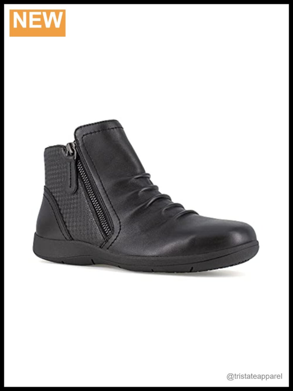 Women's Leather Work & Utility Bootie with Alloy Safety Toe, Slip Resistant